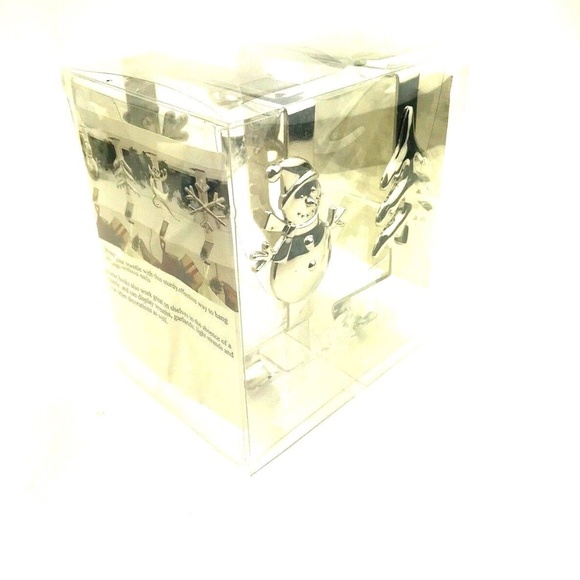 Christmas Stocking holder hanger Holiday Inspirations Silver 4 pack Snowman Deer - Picture 4 of 7